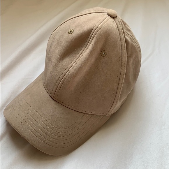 tan suede baseball cap